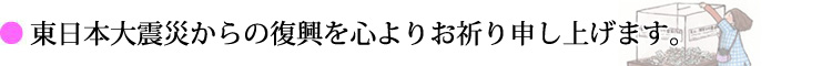 東日本大震災からの復興を心よりお祈り申し上げます。頑張ろう日本!